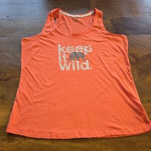 Columbia Sportswear Keep Wild Orange Graphix Racerback Tank Top Size Large